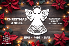 Christmas Angel Papercut SVG, Ornamental Angel Cut File Product Image 1
