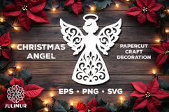 Christmas Angel Papercut SVG, Ornamental Angel Cut File Product Image 1