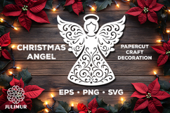 Christmas Angel Papercut SVG, Ornamental Angel Cut File Product Image 1