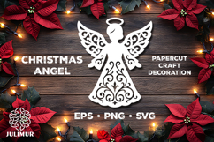 Christmas Angel Papercut SVG, Ornamental Angel Cut File Product Image 1