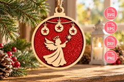 Christmas Angel SVG Laser Cut Product Image 1