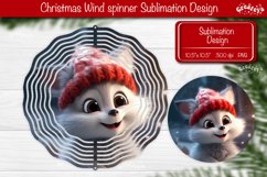 Round Christmas wind spinner Cute Animals Sublimation design Product Image 1