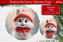 Round Christmas wind spinner Cute Animals Sublimation design Product Image 1