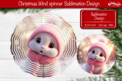 Round Christmas wind spinner Cute Animals Sublimation design Product Image 1