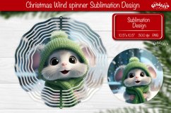 Round Christmas wind spinner Cute Animals Sublimation design Product Image 1