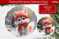 Round Christmas wind spinner Cute Animals Sublimation design Product Image 1