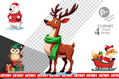 Christmas Animals Clipart Product Image 1