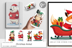 Digital Paper Christmas Animals Product Image 1