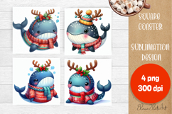 Funny christmas animals with deer antlers sublimation Product Image 1