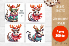 Funny christmas animals with deer antlers sublimation Product Image 1