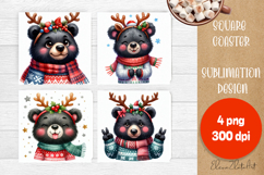 Funny christmas animals with deer antlers sublimation Product Image 1