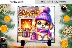 Christmas Dog Sublimation|Cute Slate Design Product Image 1