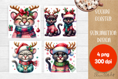 Funny christmas animals with deer antlers sublimation Product Image 1