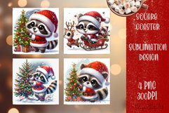 Cute animals Christmas Coaster Design | animal Square mug Product Image 1