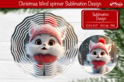 Round Christmas wind spinner Cute Animals Sublimation Cat Product Image 1