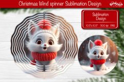 Round Christmas wind spinner Cute Animals Sublimation Cat Product Image 1