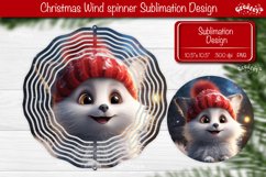 Round Christmas wind spinner Cute Animals Sublimation Kitty Product Image 1
