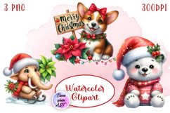 Merry christmas Sublimation - animal clipart Product Image 1
