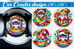 Car Coaster | Christmas Animals in Mug | Rainbow Product Image 1