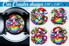 Car Coaster | Christmas Animals in Mug | Rainbow Product Image 1