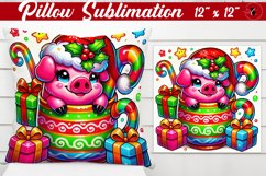 Pillow sublimation | Christmas Animal in Mug | Rainbow Product Image 1