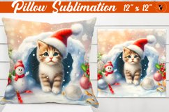 Pillow sublimation | Christmas Animals | Kitten Product Image 1