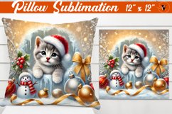Pillow sublimation | Christmas Animals | Kitten Product Image 1