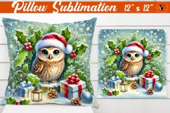 Pillow sublimation | Christmas Animals | Owl Product Image 1