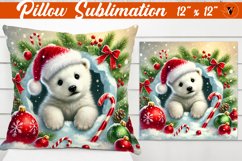 Pillow sublimation | Christmas Animals | Polar Bear Product Image 1