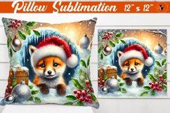 Pillow sublimation | Christmas Animals | Fox Product Image 1
