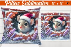 Pillow sublimation | Christmas Animals | Mouse Product Image 1