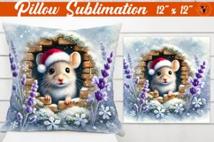 Pillow sublimation | Christmas Animals | Mouse Product Image 1