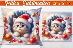 Pillow sublimation | Christmas Animals | Kitten Product Image 1