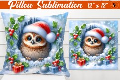 Pillow sublimation | Christmas Animals | Owl Product Image 1