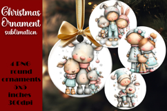 Christmas animal Ornament PNG Sublimation Design Product Image 1