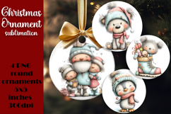 Christmas animal Ornament PNG Sublimation Design Product Image 1