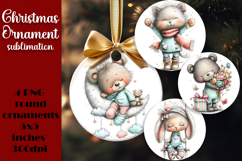 Christmas animal Ornament PNG Sublimation Design Product Image 1