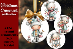 Christmas animal Ornament PNG Sublimation Design Product Image 1