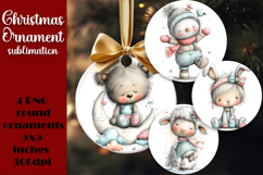 Christmas animal Ornament PNG Sublimation Design Product Image 1