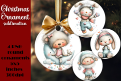 Christmas animal Ornament PNG Sublimation Design Product Image 1
