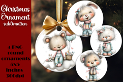 Christmas animal Ornament PNG Sublimation Design Product Image 1