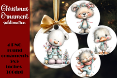 Christmas animal Ornament PNG Sublimation Design Product Image 1