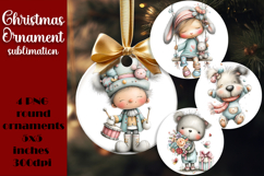 Christmas animal Ornament PNG Sublimation Design Product Image 1