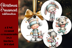Christmas animal Ornament PNG Sublimation Design Product Image 1