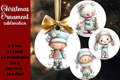 Christmas animal Ornament PNG Sublimation Design Product Image 1