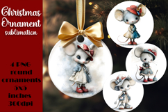 Christmas animal Ornament PNG Sublimation Design Product Image 1