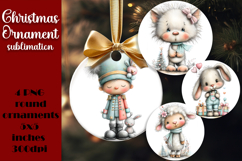 Christmas animal Ornament PNG Sublimation Design Product Image 1