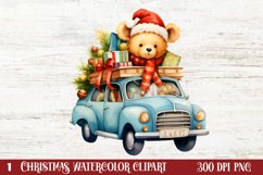 Christmas Animal Safari Clipart, Christmas Animal PNG Product Image 1