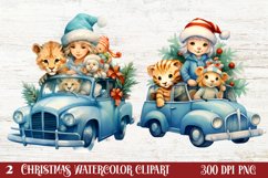 Christmas Animal Safari Clipart, Christmas Animal PNG Product Image 1