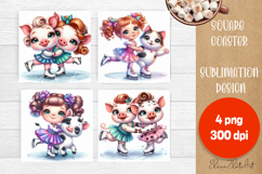 Merry Christmas Coaster Design | Sports Animals Square Product Image 1